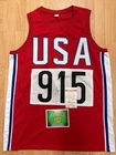 CARL LEWIS Autograph Racing Bib United States Olympic Track & Field JSA #3010