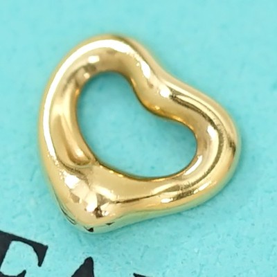 Tiffany & Co. Extra Small Open Heart Pendant Top Charm 18K Yellow Gold 750 Auth