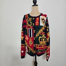 Vintage 1991 The Eagle's Eye Royal Crest Cardigan Sweater – Size L