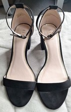Lipsey Black faux Suede Chunky Heel Shoes Size 5