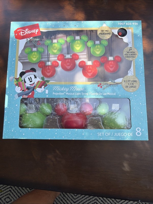 Gemmy Disney Mickey Mouse Projection Musical Lights Christmas 4 Red 4 Green