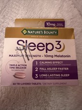 Natures Bounty SLEEP 3 maximum 10mg Melatonin 60 tri-layer tablets 01/2027