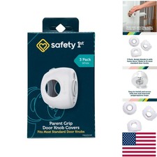 Child-Proof Door Knob Covers, Pack of 3 - White Parent Grip Safety Solution