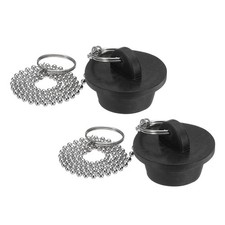 2Pcs Tub Stoppers Rubber Bathtub Stoppers 1-1/8" Black