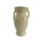 Red Wing Pottery, c.1940’s 7″ Footed Double Handled Vase with Embossed Tulips,