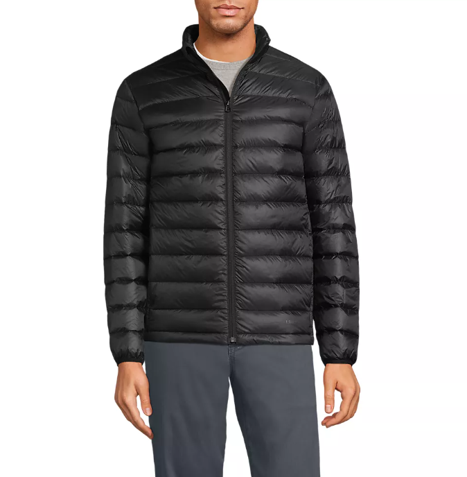 Men Lightweight Packable Down Jacket Puffer Winter Coat Black Warm