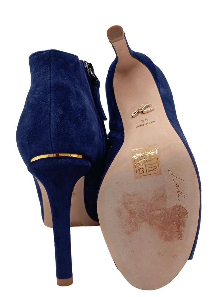 LOLA CRUZ Peeptoe-Stiefeletten Damen Stiefeletten Gr. DE 36 blau Elegant - Bild 2 von 4