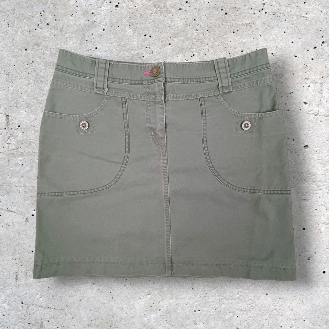 H&M Women's Size 8 Army Green Denim Cargo Mini Skirt Pockets