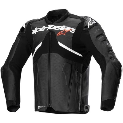 Veste De Moto Alpinestars En Cuir Atem V5 - Noir/Blanc 310652412 - Photo 1/3