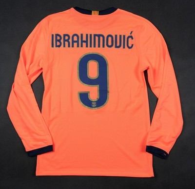 2009-10 FC Barcelona Player Issue Zlatan Ibrahimovic Home Jersey