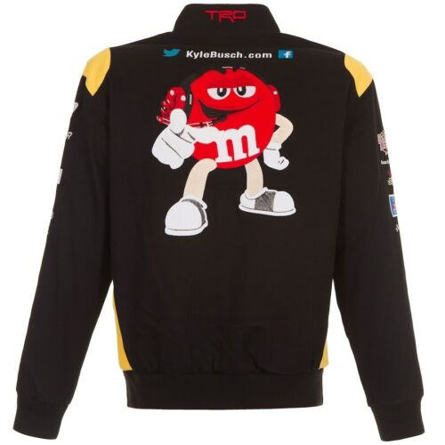 Authentische Nascar Kyle Busch JH Design M&M's Snap schwarze Baumwolljacke - Bild 2 von 7