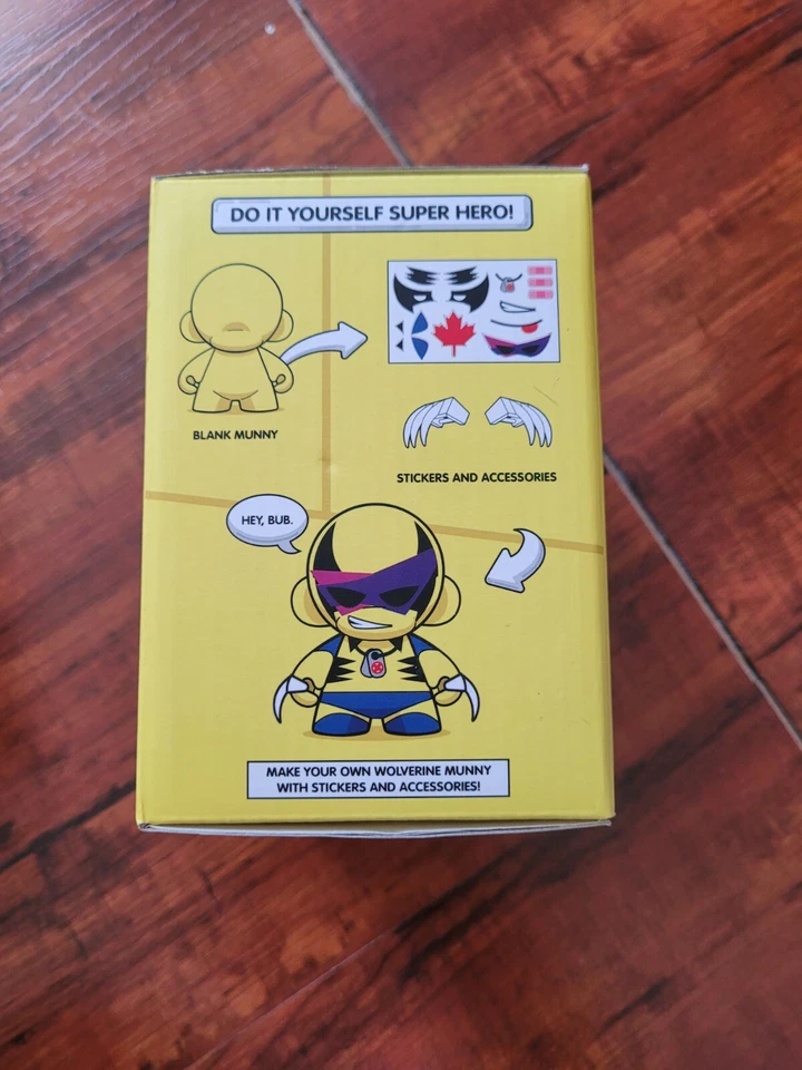 2013 KIDROBOT MARVEL 4" MINI MUNNY WOLVERINE DIY VINYL FIGURE NEW - Image 2 of 2
