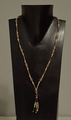 Necklace Buri Nut Wood Pearl Beaded Necklace