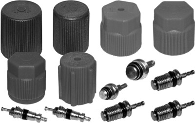 AC A/C System Cap & Valve Cores Santech Rapid Seal Kit Air Conditioning Service