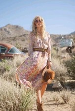 SPELL & THE GYPSY COLLECTIVE Boho Blossom Saffron Gown Dress Size XS SP3