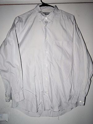 ISSEY MIYAKE SHIRT PALE GREY HIDDEN BUTTON DOWN COLLAR SZ 2 CH 46