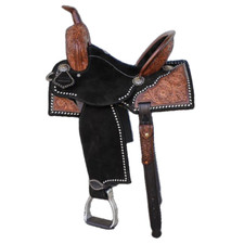 Western Leather Barrel Hand Carved Saddle With Free Matching Tack set