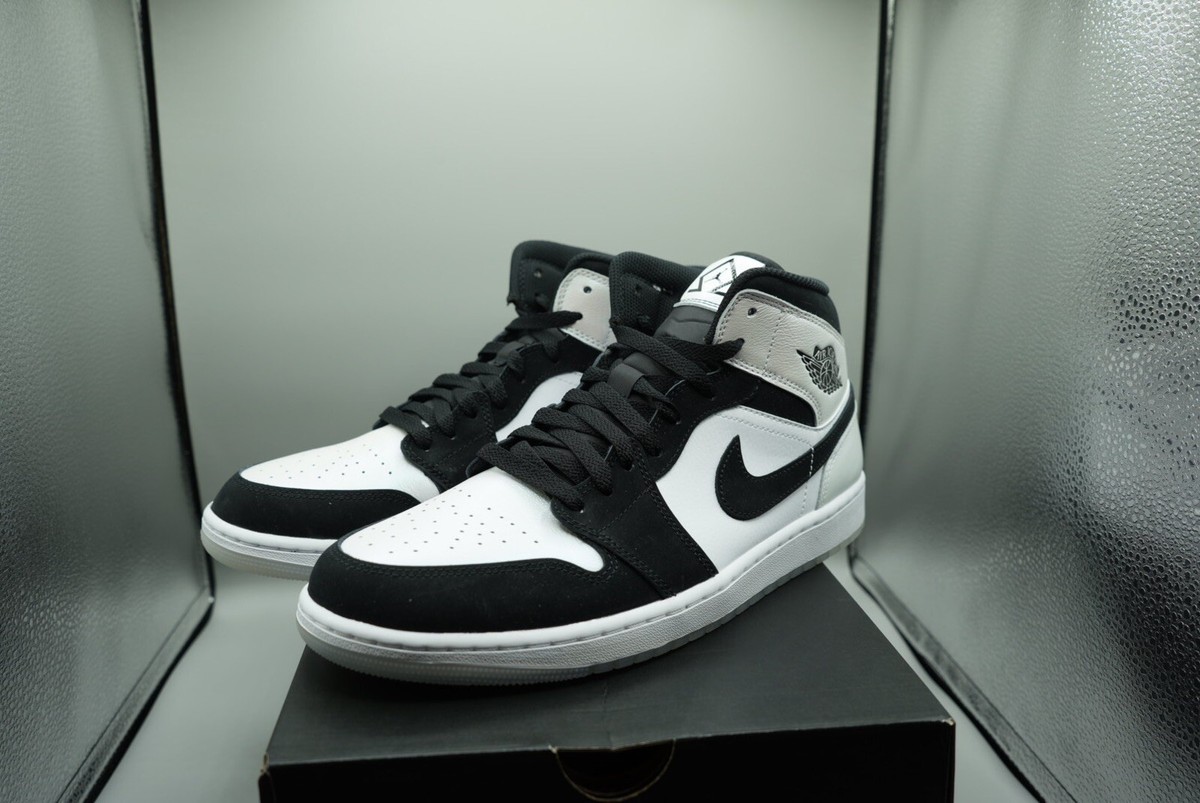 ?? NIKE AIR JORDAN 1 Mid SE \'Diamond\' Shoes - DH6933-100 Men Sz 11.5 - PERFECT Nike Air Jordan 1 Mid SE Diamond Shorts White Black DH6933  main image 3