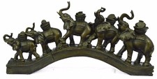 Hand Made Elephant Pack Symbol of Wealth and Luck Bronze Sculpture Figure