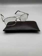 Vintage Aviator Gold Double Bridged Metal Eye Glass Frames 54-16-140 With Case