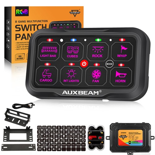 Panel de interruptor de 8 velocidades AUXBEAM AR-800 RGB BARRA DE LUZ SISTEMA MULTIFUNCIÓN CONTROL - Imagen 4 de 11