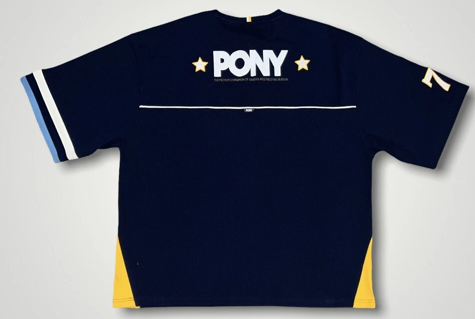 Camiseta vintage Pony 1979 azul marino jersey poliéster para hombre talla 3XL, excelente estado Foto 3 de 4
