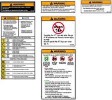 Arctic Cat Warning Labels ATV Decal Kit 4x4 SINGLE RIDER