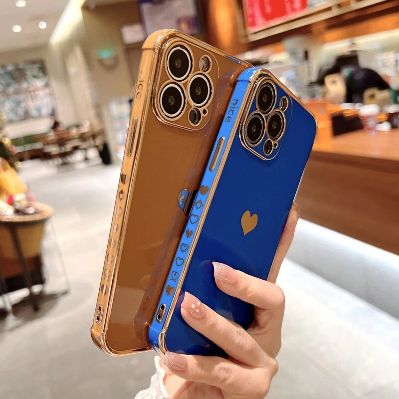 Cute Heart Shockproof Soft Phone Case for iPhone 16 Pro Max 15 14 13 12 11