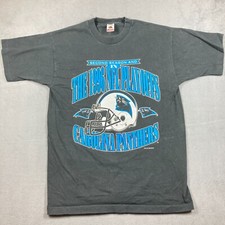 Vtg 90s 1996 The NFL Playoff Carolina Panthers Black T shirt Size Large