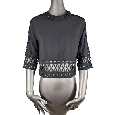 JONATHAN SIMKHAI Black Top Cut Out Blouse Shirt Small