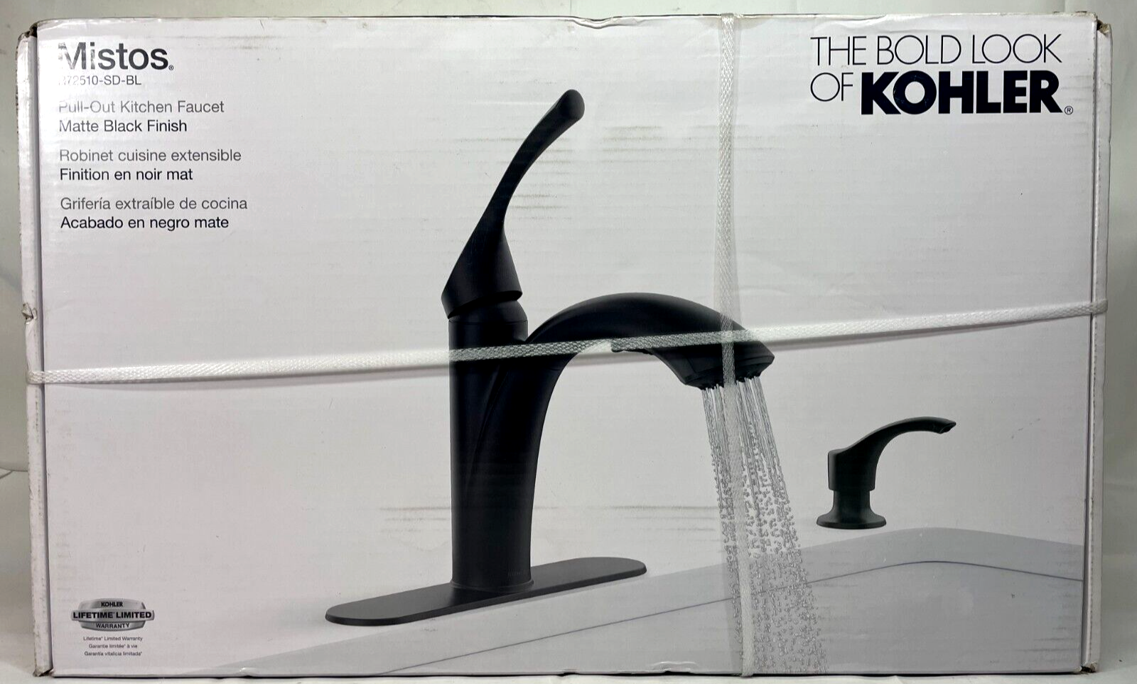 KOHLER Mistos KR72510SDBL Kitchen Faucet with Soap Dispenser in