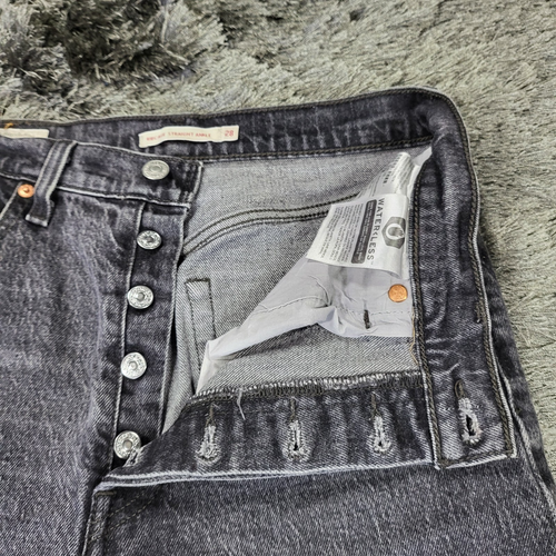 Jeans Levi's Premium Ribcage dritto alla caviglia donna 28 nero antracite Big E denim - Foto 13 di 22