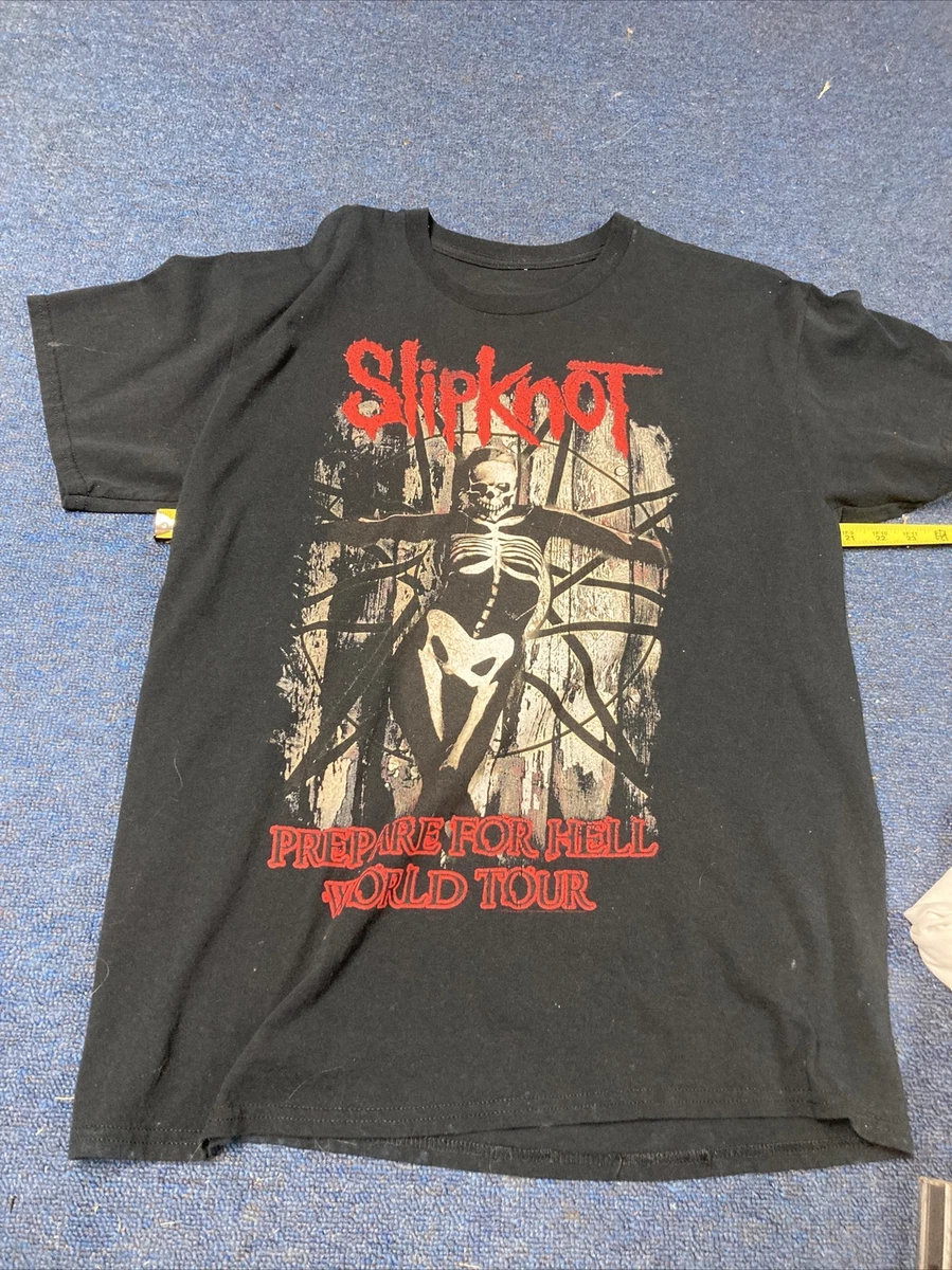 Z241 Slipknot T Shirt 2014-2015 Prepare For Hell World Tour Mens Large Preowned