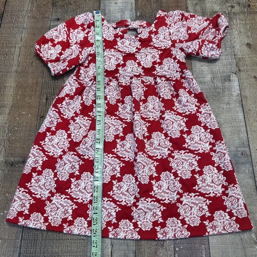 Janie and Jack Puff Sleeve Red White Floral Dress Size 7 NWT - Picture 8 of 8