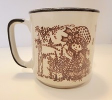 VTG Strawberry Shortcake Coffee Mug Japan Brown Cream Tea Cup Really Like People