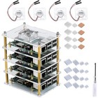 Cluster Case for Raspberry Pi 4 Model B Pi Case with Cooling Fan and Heatsink.
