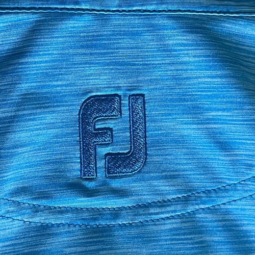 FootJoy FJ Mens XL Golf Polo Shirt Blue Heather Lake Forest Country Club Poly/Sp - Picture 9 of 16