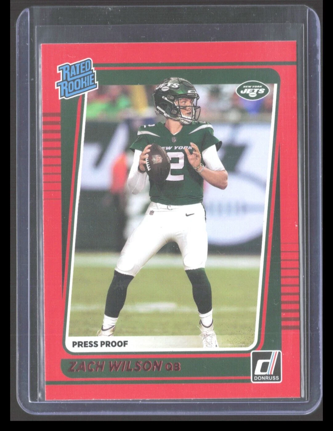 2021 Panini Donruss ZACH WILSON Press Proof Red Rated Rookie #252 NY Jets KA42