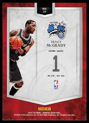 Tracy McGrady 2015-16 Donruss Elite Series Orlando Magic NBA Tracy McGrady 2015-16 Donruss Elite Series Orlando Magic NBA