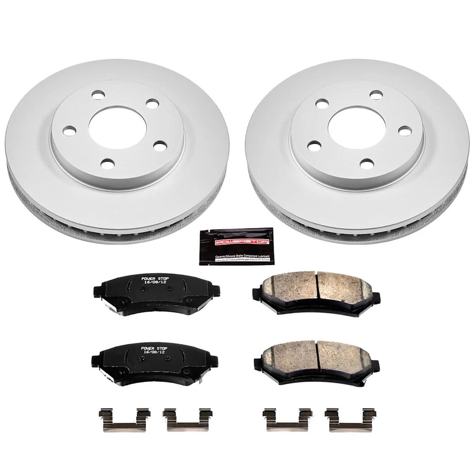 Juego de 2 ruedas CRK2553 Powerstop disco de freno y kits de pastillas delanteras para Chevy Olds Buick Foto 3 de 3