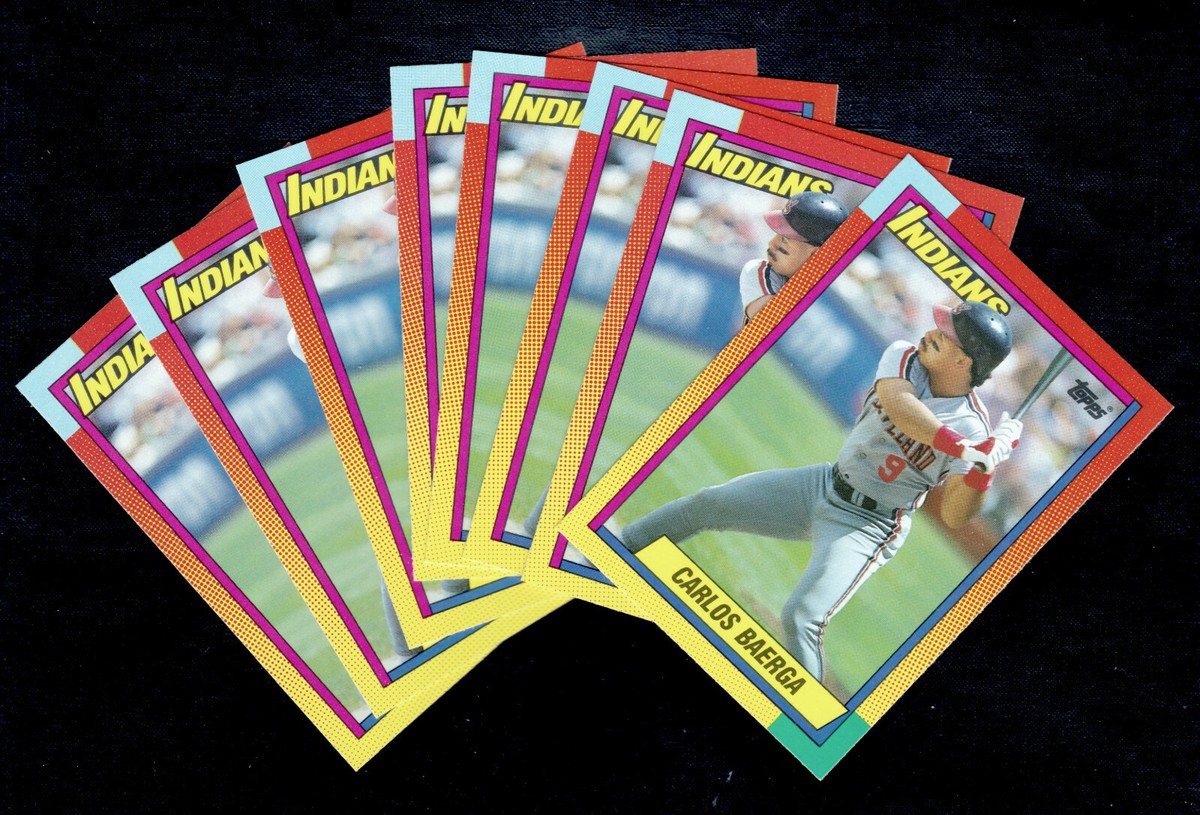 1990 Topps Traded Carlos Baerga Rookie Card #6T - Cleveland Indians, Near Mint Condition