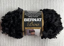 Bernat BOA Eyelash Yarn RAVEN 46040 Black, 3.5 oz.