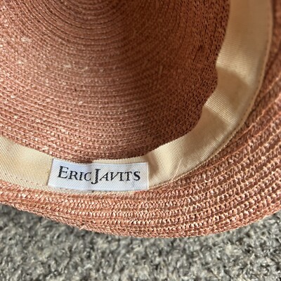 Eric Javits New York Women\'s Straw Hat Brown Tan w/ Ribbon And Butterfly Straw Eric Javits New York Women main image 3