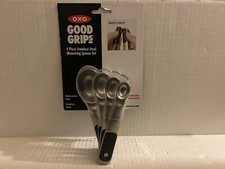 OXO Good Grips 4 Piece Stainless Steel Measuring Spoon Set Magnetic Handle New