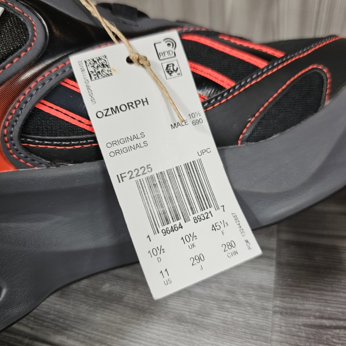 Adidas Ozmorph Core Black/Grey Five/Solar Red Shoes - Men's Size