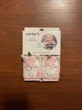 Carters Plush Pink Fox Carseat Strap Covers Shoulder Pads
