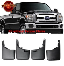 4 PCS Mud Guards Splash Flaps For 11-16 F250 F350 Super Duty w/o Fender Flare