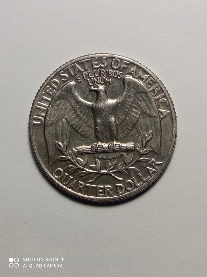 CUARTO DOLAR 1967 SIN CECA ERROR EXCELENTE - Image 4 of 4