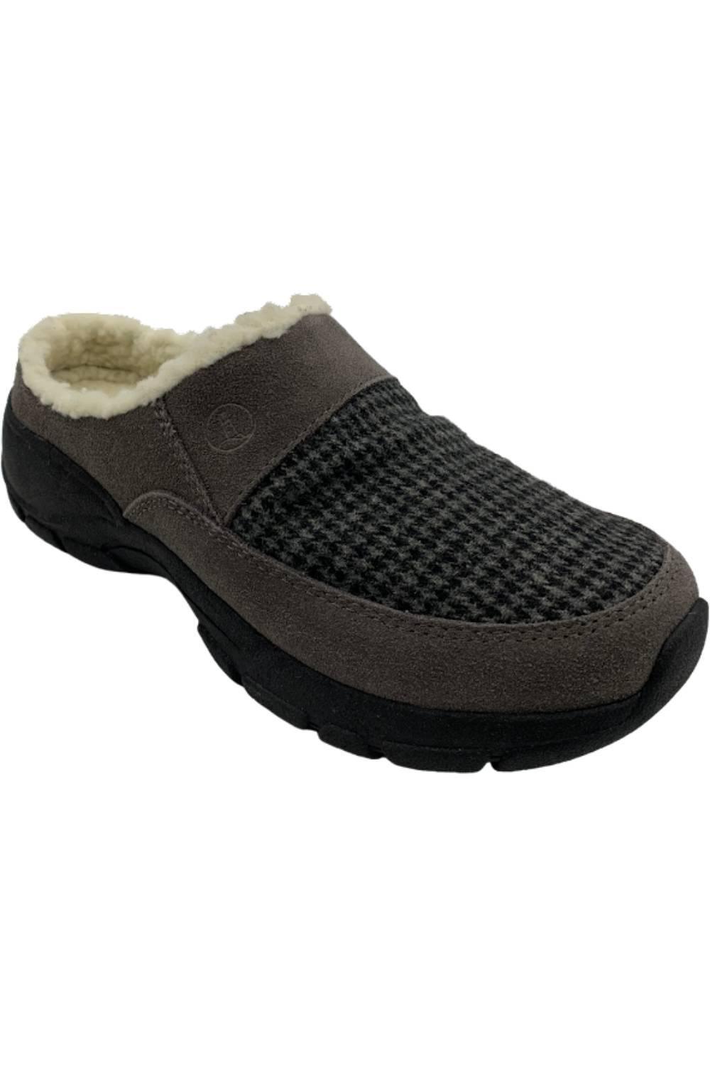 Сабо из замши и искусственного меха Lands End серого цвета 8090₽