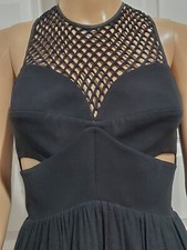 Sandro Paris PEEKABOO MESH Little Black Dress SIZE 1 EXCELLENT CONDITION